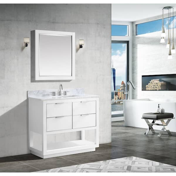 Avanity Allie 36 in. Bath Vanity Cabinet Only in White with Silver
