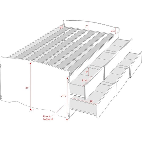 Prepac tall platform 2024 storage bed