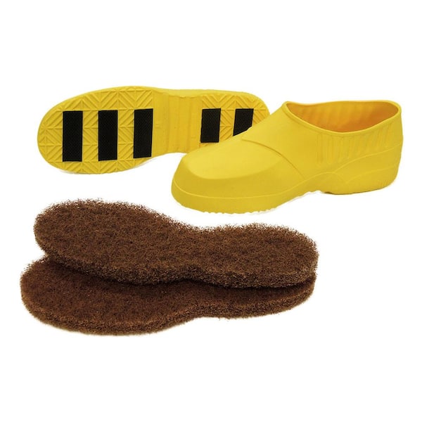 Glit Large Yellow Floor Stripping Protective Boots Plus (1 Pair of Boots with 2 Pairs of Replacement Soles)
