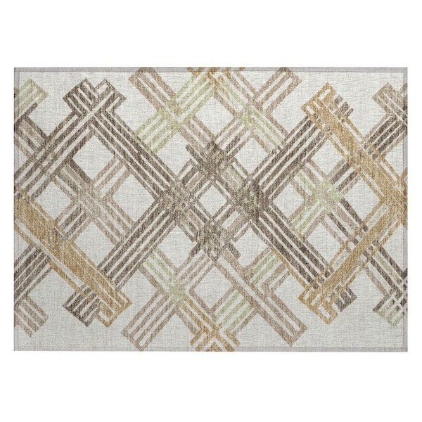 Chantille Machine Washable Indoor/Outdoor Abstract ACN2452 Ivory 2 ft. x 3 ft. Accent Rug