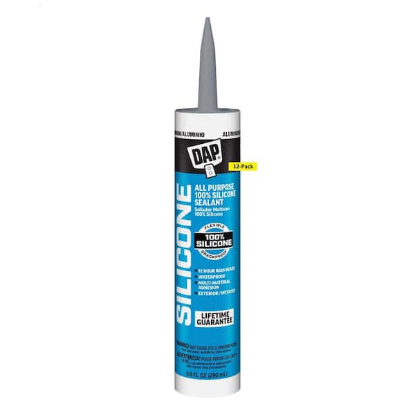 Silicone 9.8 oz. Aluminum Gray Window, Door and Siding Sealant (12-Pack)