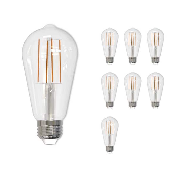 Bulbrite 60-Watt Equivalent Dimmable ST18 Vintage Edison LED Light Bulb with Medium (E26) Base, 4000K, (8-Pack)