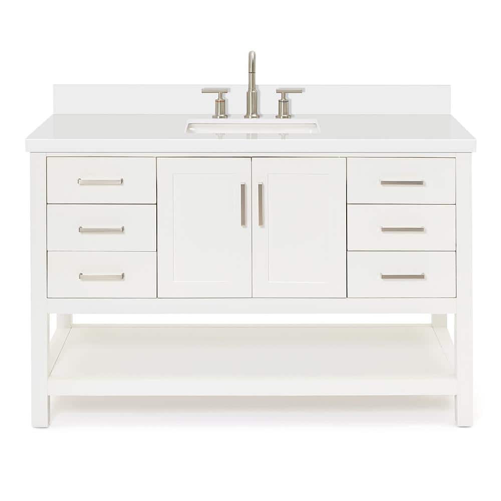 Magnolia 55" White Quartz Top Single Basin Vanity