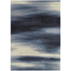 Faye Navy Blue 5 ft. x 7 ft. Abstract Area Rug