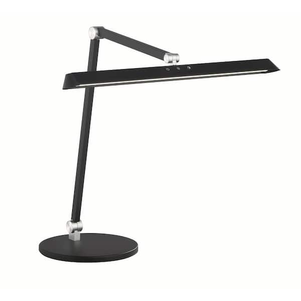 George Kovacs Kovacs 13.78 in. Black Modern CCT LED Table Lamp for Home Office or Living Room with Black Metal Shade