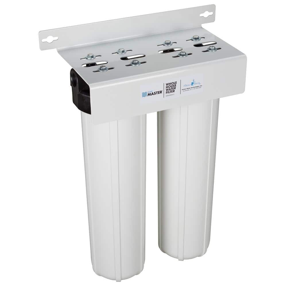 HMF2SmgCC 2-stage Whole House Water Filter, 4-layer sedi 25 to 1 micron, UpFlow KDF85 & Catalytic Carbon 10gpm, 1in port