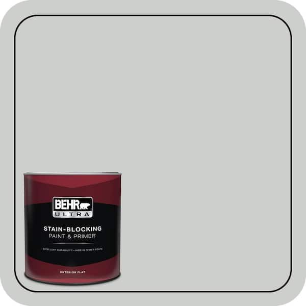BEHR ULTRA 1 qt. #N460-2 Planetary Silver Flat Exterior Paint & Primer