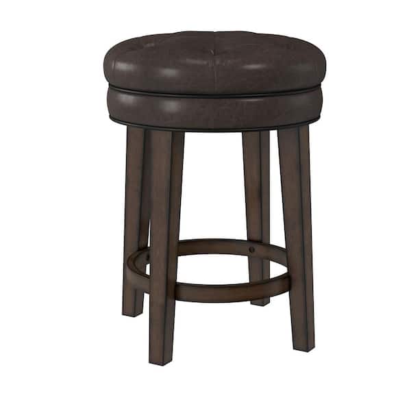 Hillsdale Furniture Krauss 25.5 in. Backless Swivel Counter Stool in Charcoal Gray