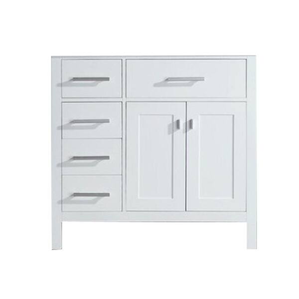 Design Element London 35.5 in. W x 21.5 in. D Vanity Cabinet Only in White with Left Drawer