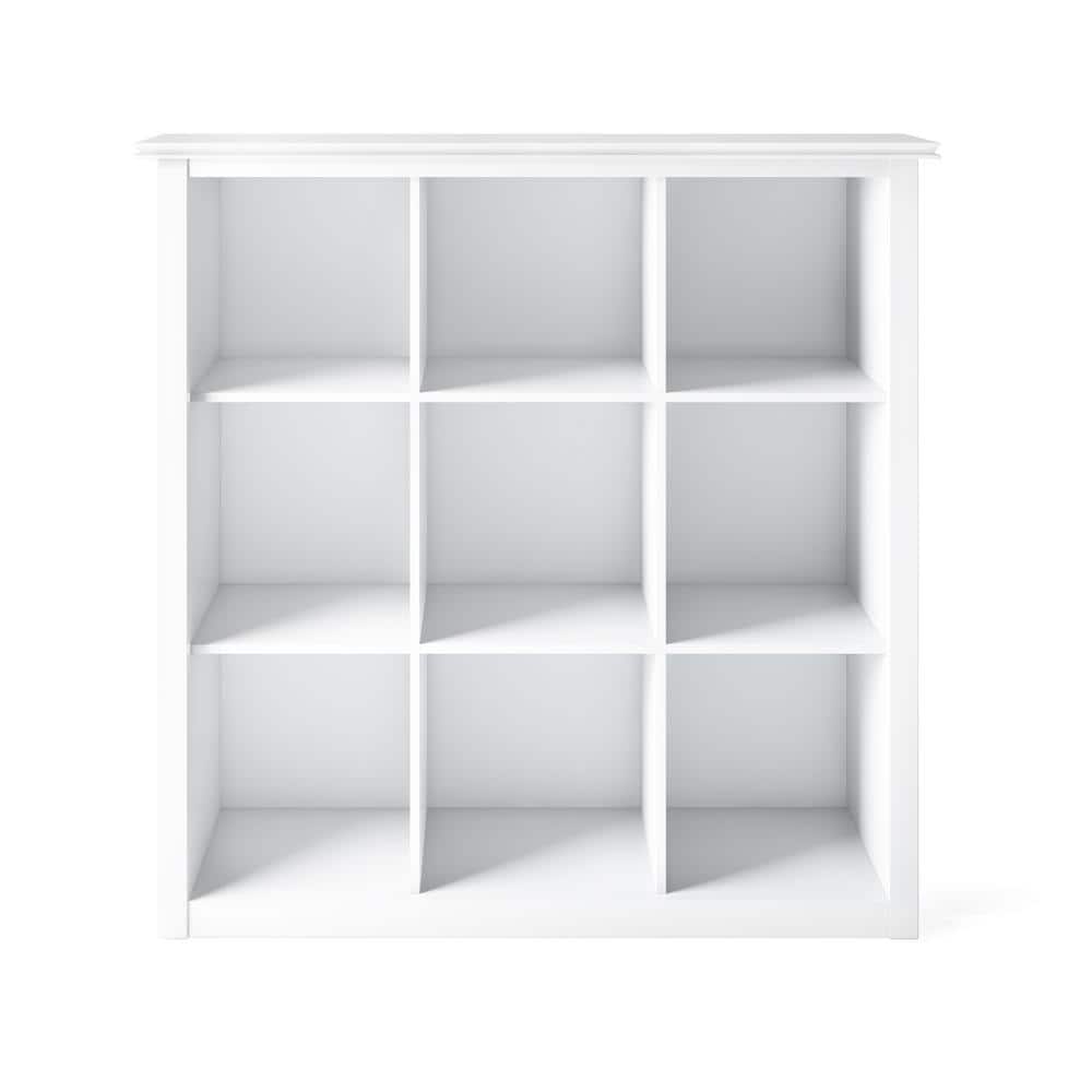 Artisan Handcrafted Solid Wood 9-Cube Storage Bookcase in White