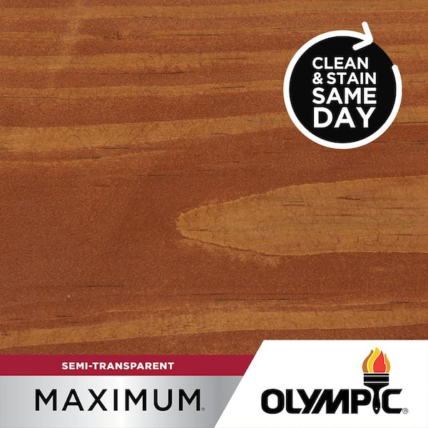 Olympic Maximum 1 gal. Redwood Semi-Transparent Exterior Ready to Use Stain and Sealant in One Low VOC