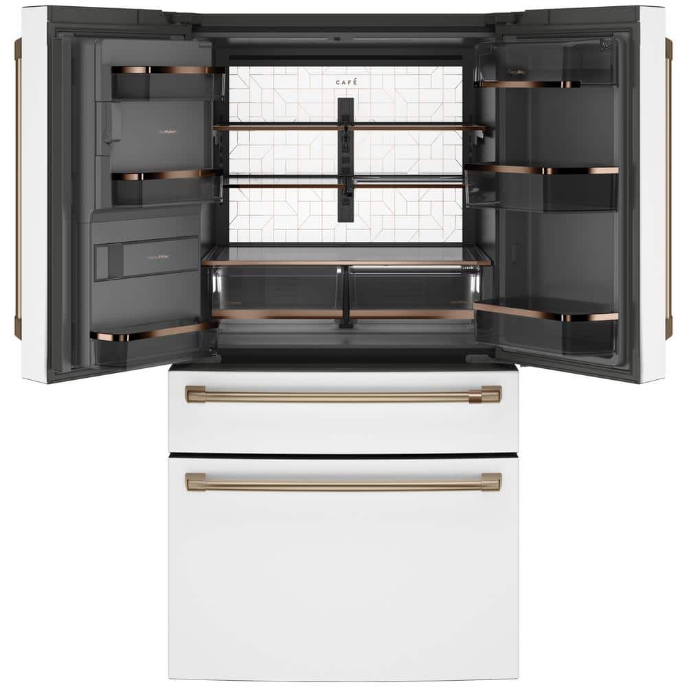 Matte White Smart French Door Refrigerator with Ice Maker