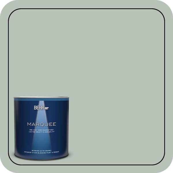 BEHR MARQUEE 1 qt. #MQ6-18 Recycled Glass One-Coat Hide Satin Enamel Interior Paint & Primer