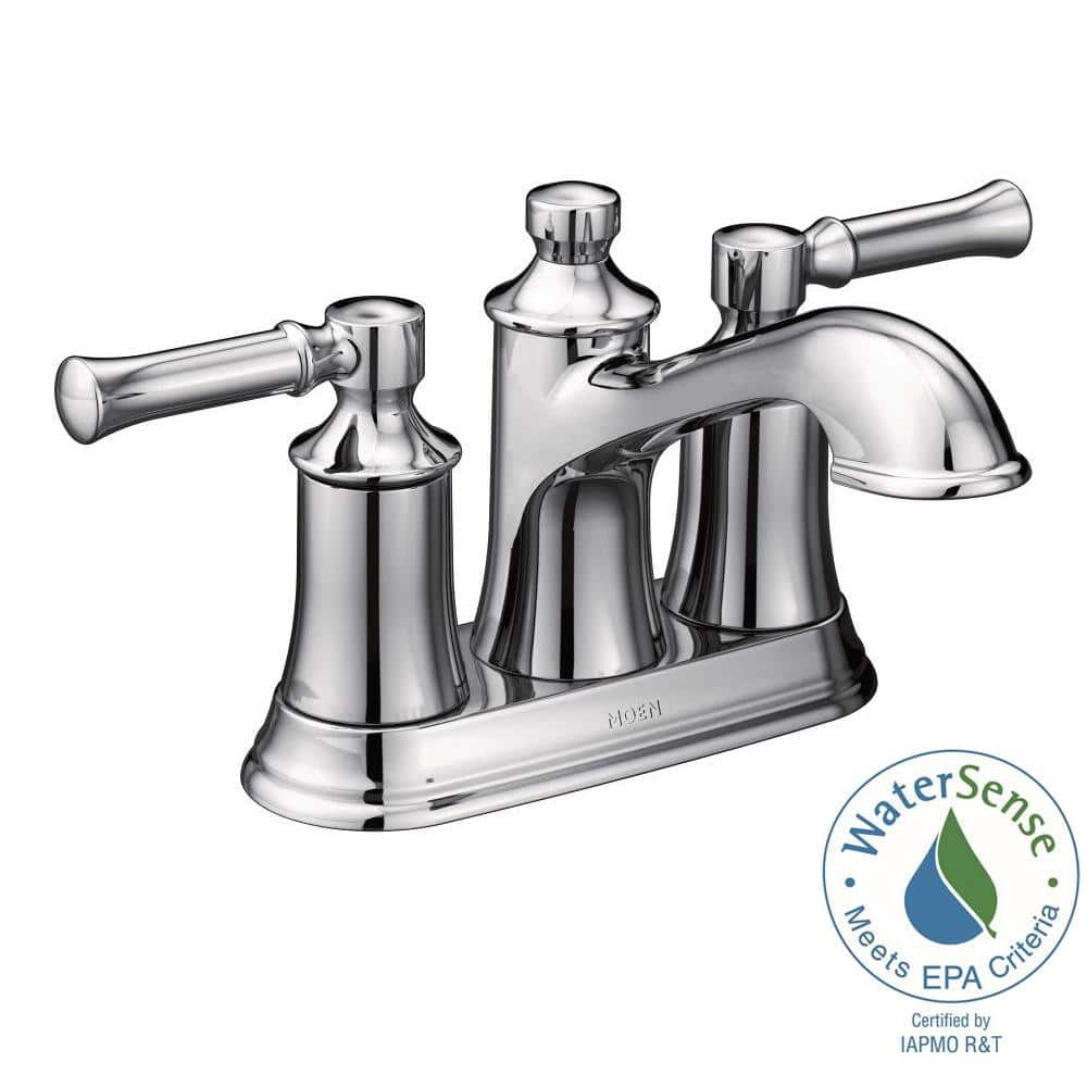 Elegant Classic Chrome 6" Centerset Metal Bathroom Faucet with Drain Assembly