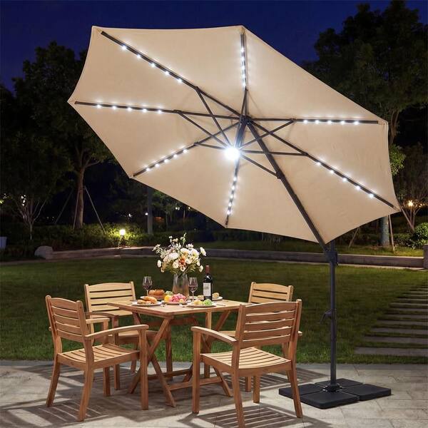 costway 10ft square patio offset cantilever umbrella 10 FT Sale, Price & Reviews Large Shade Coverage Outdoor 10FT Square Adjustable Offset