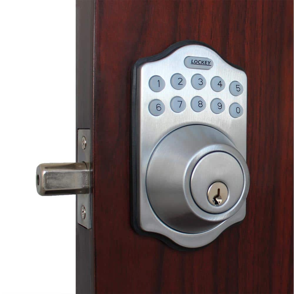 E-Digital E-910 Satin Chrome Single Cylinder Electronic Deadbolt Keypad Loc