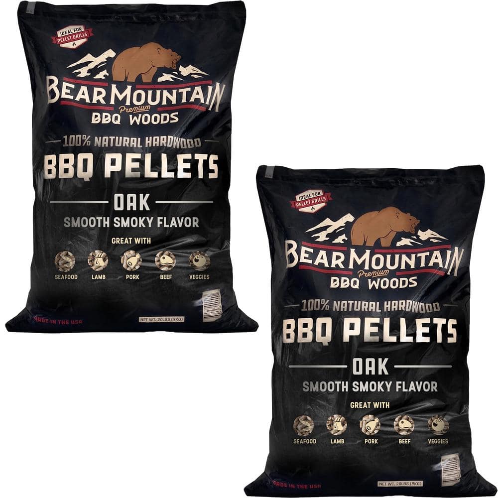 20 lbs. All Natural Hardwood Oak BBQ Smoker Pellets (2-Pack)