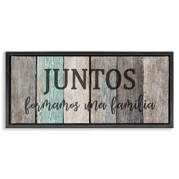 Stupell Industries Together We're Family by Kim Allen Black Floater Frame Typography Graphic Art Print 14 in. x 31 in.