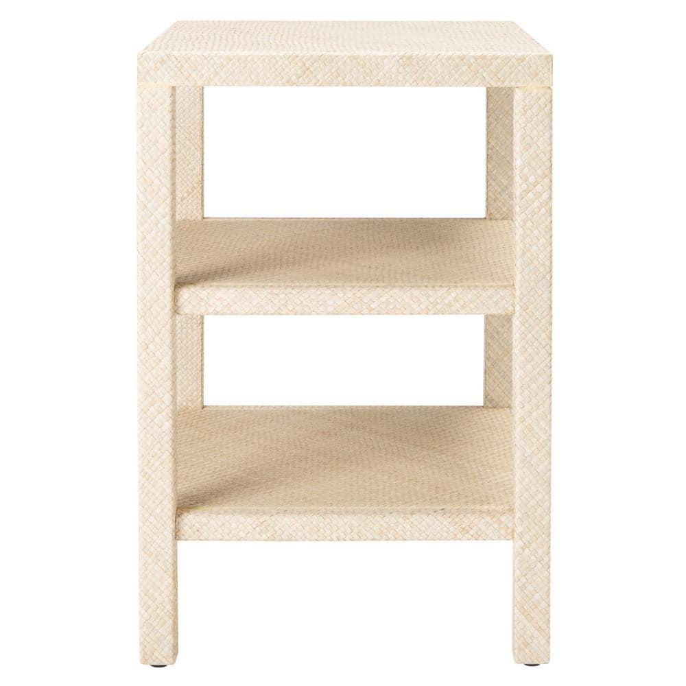 Light Natural Raffia 2-Shelf Accent Table