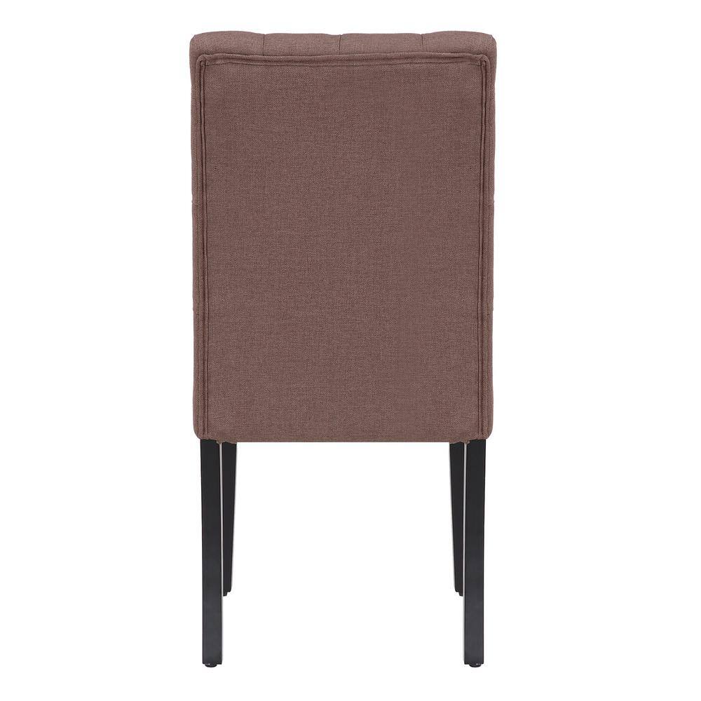 Westin Classic Button Tufted Linen Side Chair in Brown