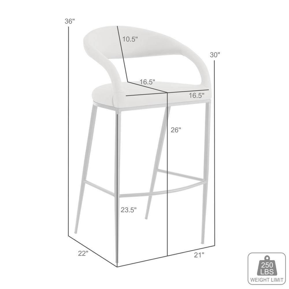 Ramona 26" Light Gray Faux Leather and Iron Counter Stool
