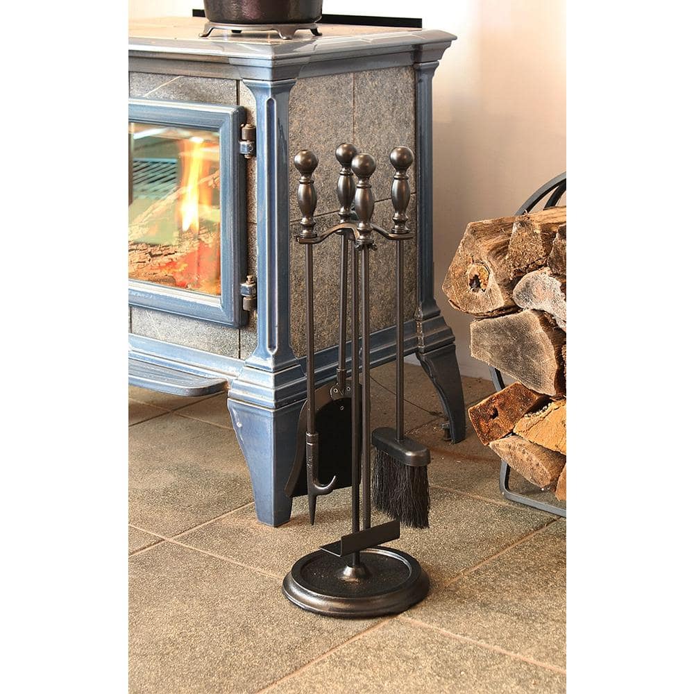 Black Cast Iron 24" Traditional Fireplace Tool Set