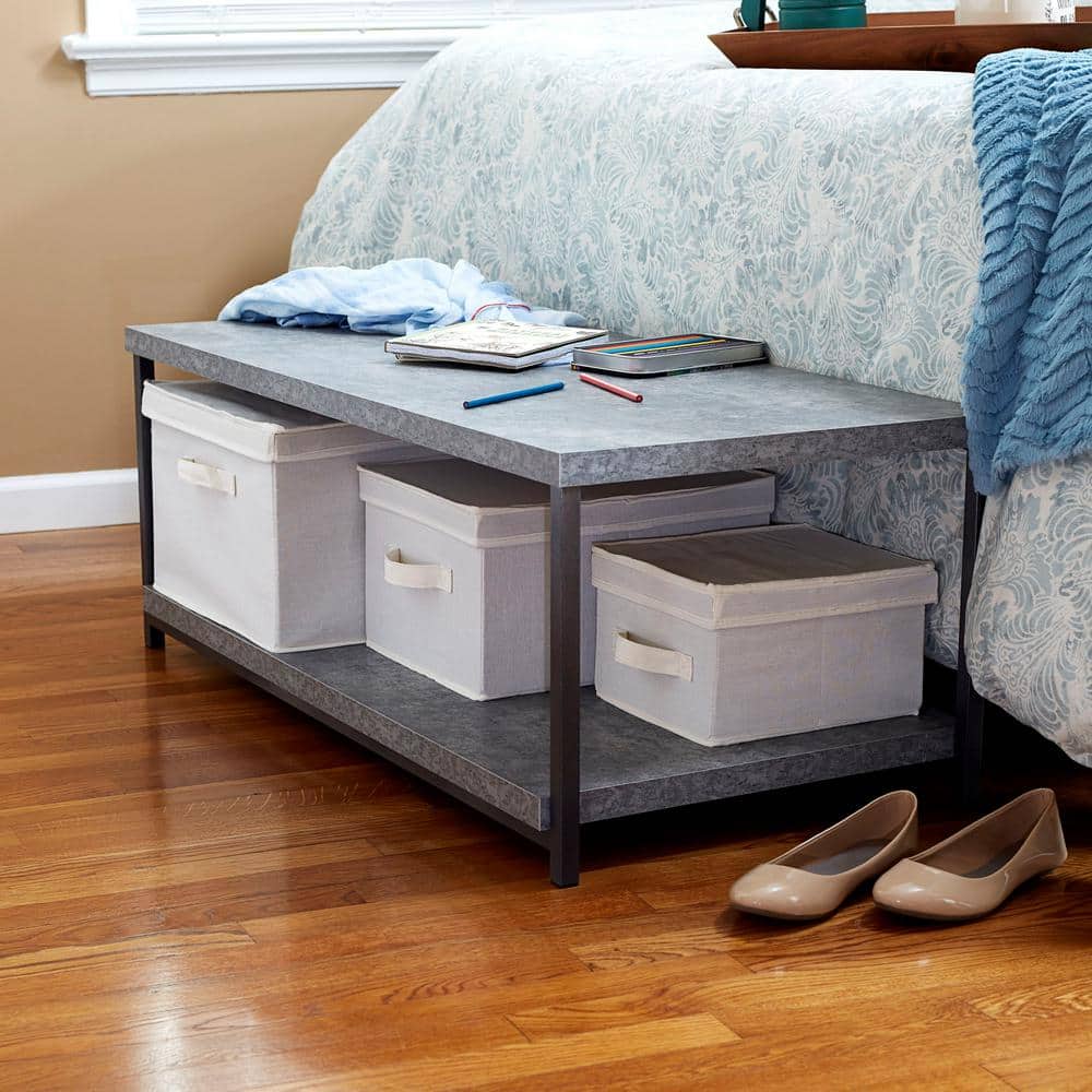 HOUSEHOLD ESSENTIALS 40 in. Slate Gray Medium Rectangle Metal Coffee