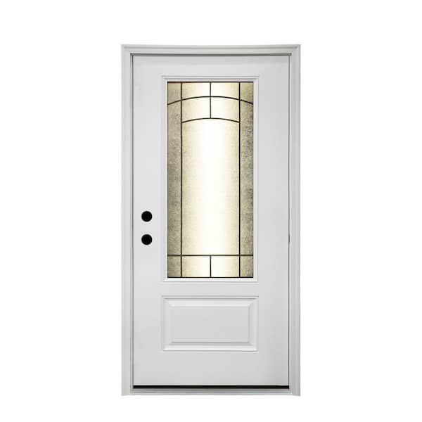 HumblePleb 36 in. x 80 in. Right Hand Inswing Frosted Glass Fiberglass Front Door