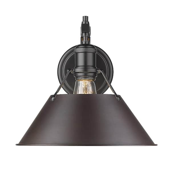 Golden Lighting Orwell 4.875 in. 1-Light Matte Black Sconce