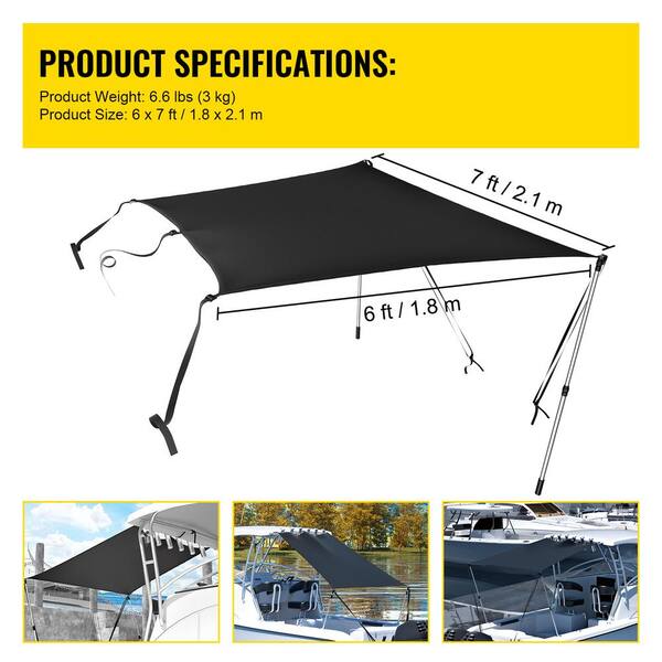 SVOPES T-Top Sun Shield, 6ft. x 7ft., UV-Resistant 600D