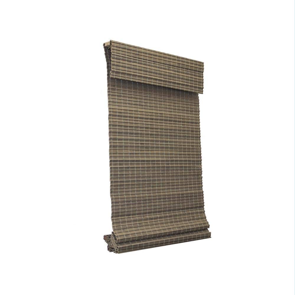 Cordless Driftwood Gray Bamboo Roman Shade 30" x 64"