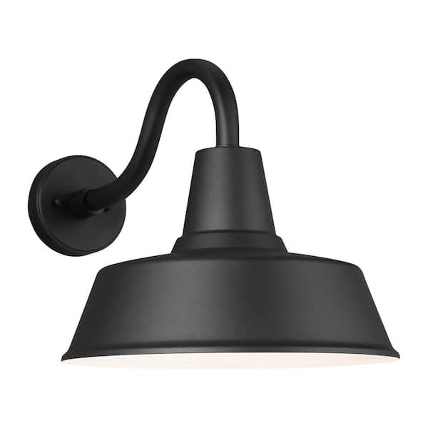 Generation Lighting - Barn Light 1 Light Matte Black Modern Farmhouse Outdoor Medium Lantern Wall Sconce