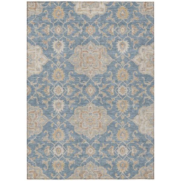 Chantille Machine Washable Indoor/Outdoor Abstract ACN3077 Denim 5 ft. x 7 ft. 6 in. Area Rug