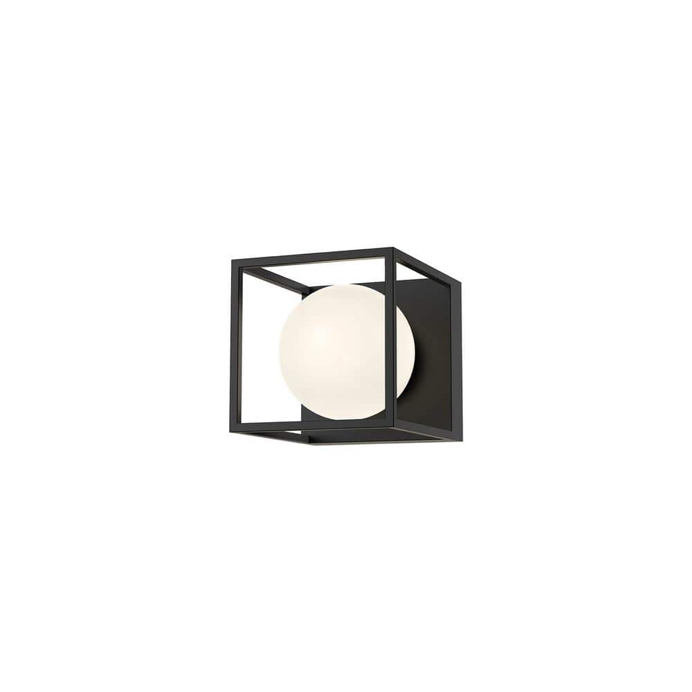 Amelia Matte Black Opal Glass Bathroom Light Fixture