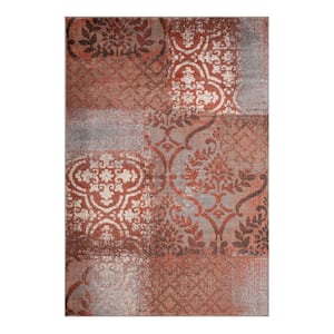 Bristol Rust 8 ft. x 10 ft. Abstract Damask Area Rug