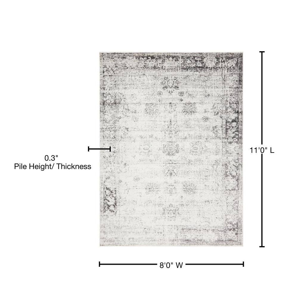 Sofia Collection Reversible Gray Indoor Area Rug
