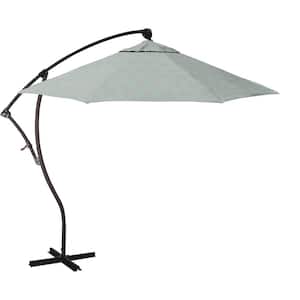 9 ft. Bronze Aluminum Cantilever Patio Umbrella with Crank Lift in Spiro Capri Pacifica Premium