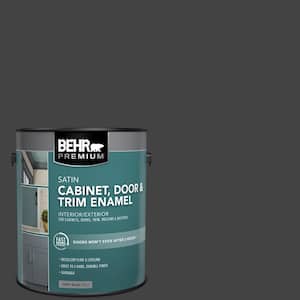 1 gal. #S-H-790 Black Suede Satin Enamel Interior/Exterior Cabinet, Door & Trim Paint