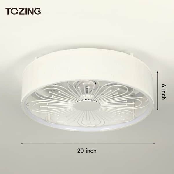TOZING 20 in. Smart Indoor White Low Profile Standard Flush