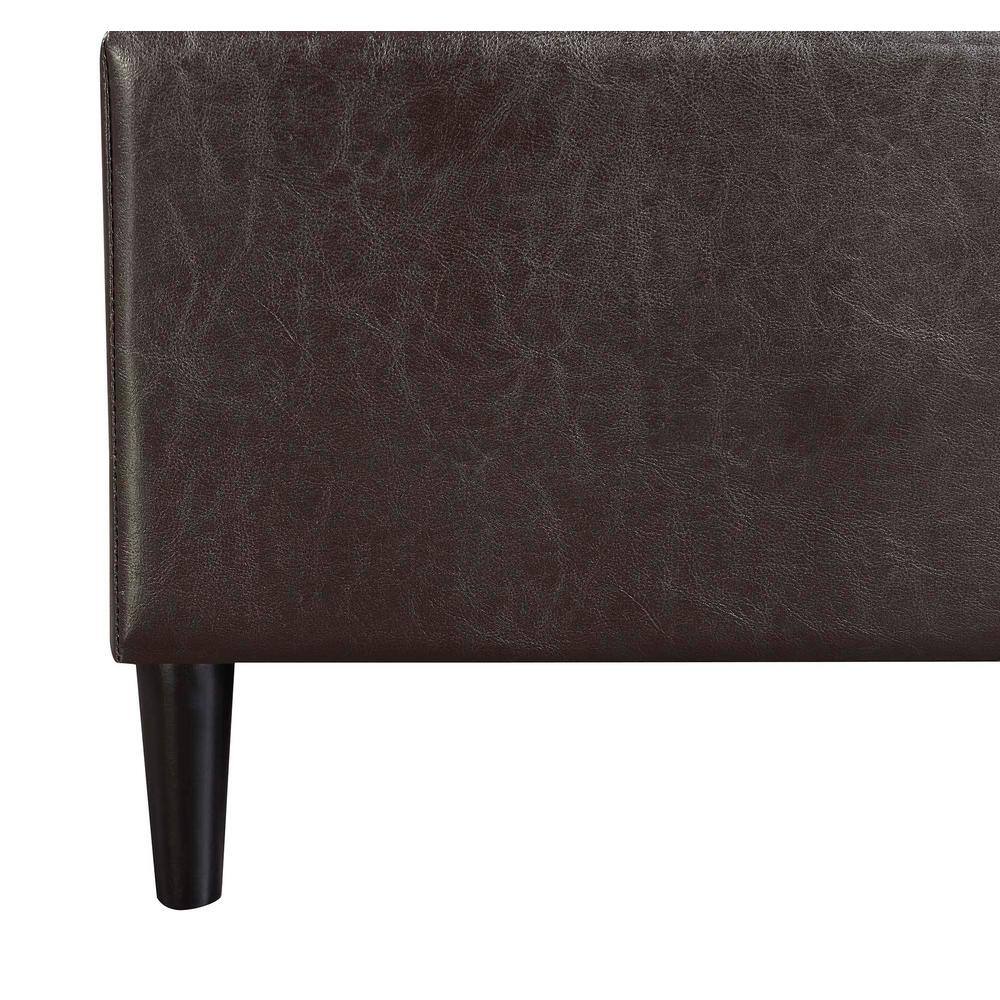 Espresso Faux Leather 32" Multifunctional Storage Ottoman with Tray