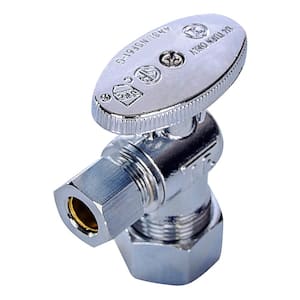 5/8 in. Compression Inlet x 3/8 in. O.D. Compression Outlet Quarter Turn Angle Stop Valve