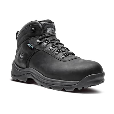 Men's Flume Work Waterproof Hiker Work Boot - Steel Toe - Black Size 11.5(W)