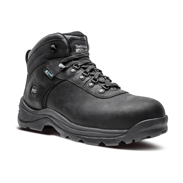 Timberland PRO Men's Flume Work Waterproof Hiker Work Boot - Steel Toe - Black Size 7.5(M)