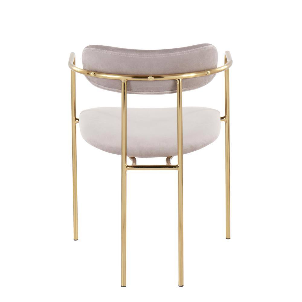 Pearl Silver Velvet Upholstered High Slat Metal Armchair