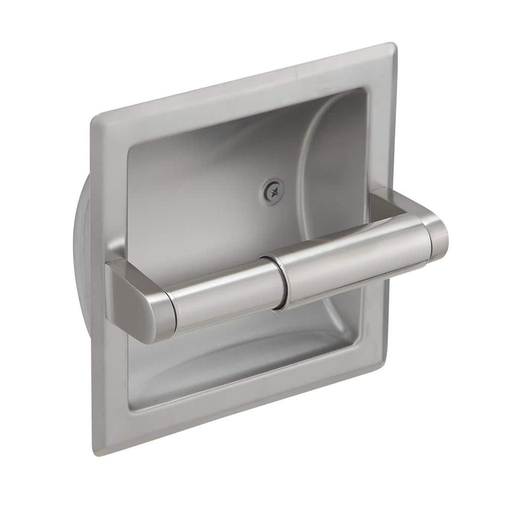 Brushed Nickel Recessed Wall-Mounted Toilet Paper Holder