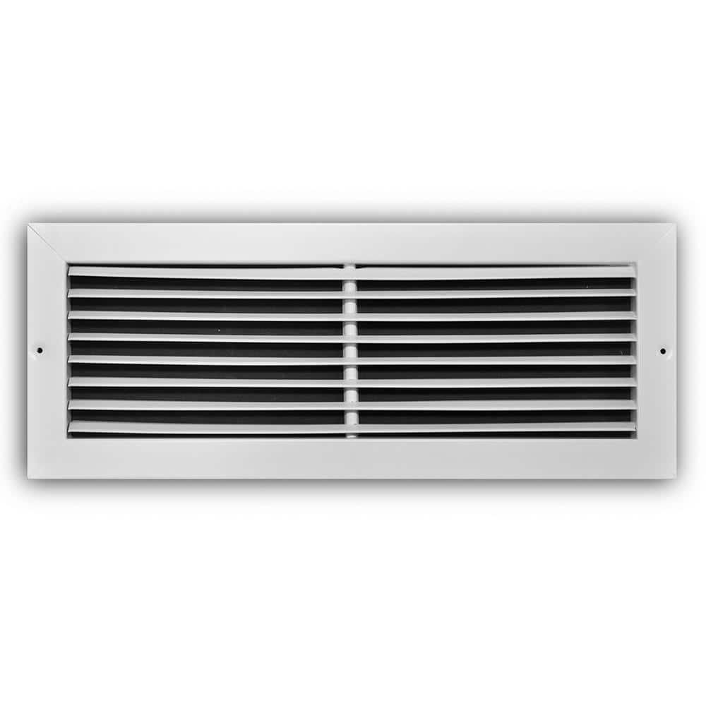 White Steel Return Air Grille with fixed bar TRUaire 8 in x 8 in 
