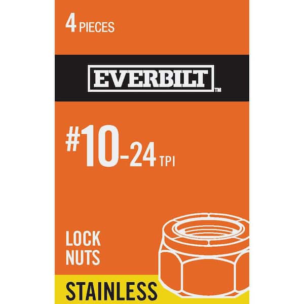 Everbilt #10-24 Stainless Steel Nylon Lock Nut (4-Pack)