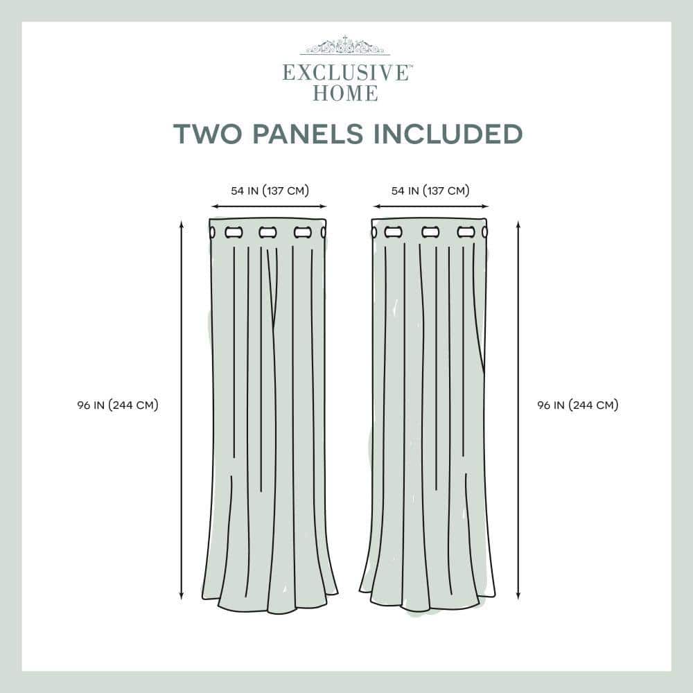 Ash Grey Geometric Linen Grommet Curtain Panels 54"x96"