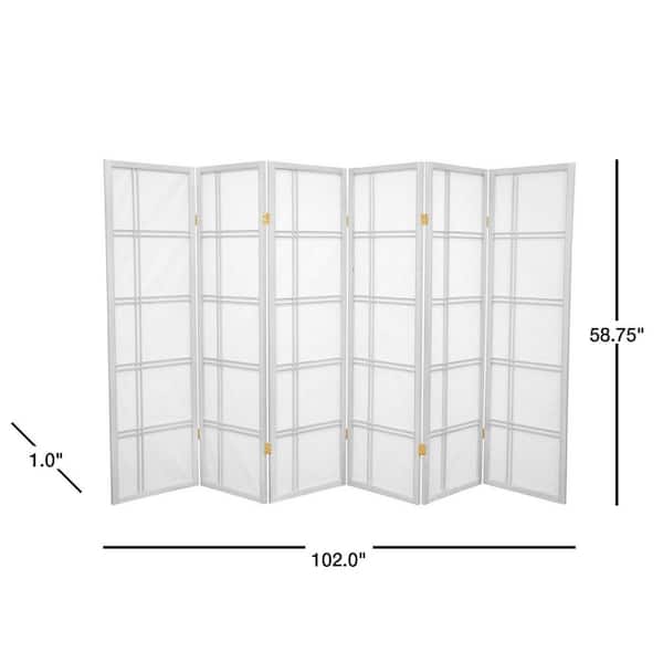 5 ft. White 6-Panel Room Divider