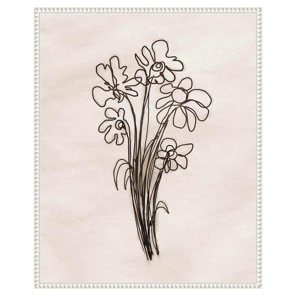 Dan Meneely Native Flowers Graphic Art on Canvas with White Beaded Frame